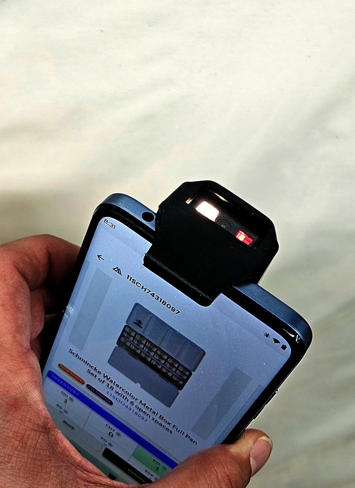 A picker running an order from the mobile scanner