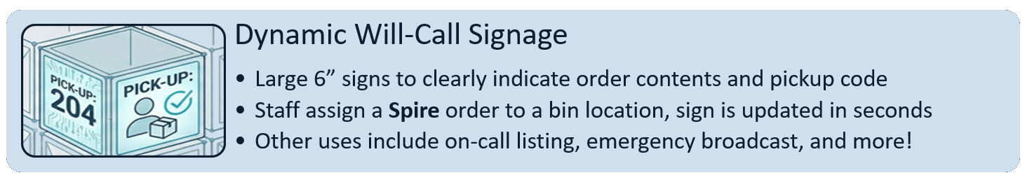 Dynamic will-call signage